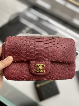 Replica 2022 New Python Chanel Classics Falp Shoulder Bag 20cm and 25cm 017