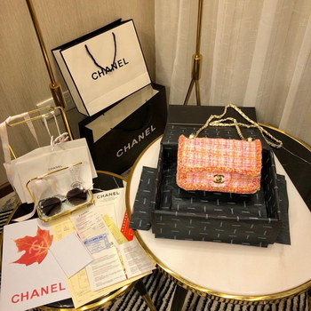 Replica Replica Chanel Mini Flap Bag Tweed Silver Tone Metal White 20cm