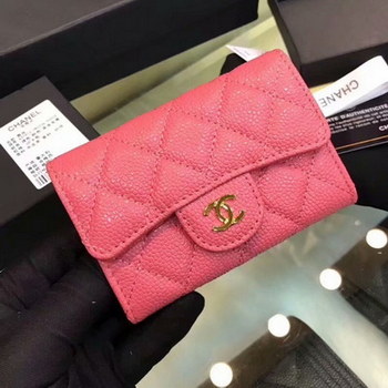Replica Cheap Chanel CF Card Small Bag Caviar Quilted Genuine Leather Pink Gold Hardware