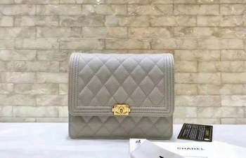 Replica Replica Chanel A84433 BOY CHANEL Clutch with Chain Grained Calfskin Grey