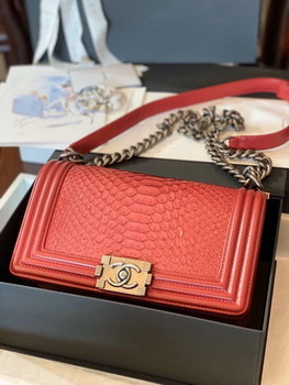 Replica Replica Boy Chanel Bag South African Python Skin with Imported Sheepskin 022