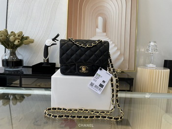 Replica Replica Chanel Clasica Flap Mini Chain Shoulder Bag 17cm Quilted Lambskin With Gold Black