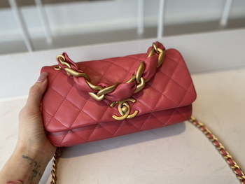 Replica Replica Chanel AS2388 2021 Flap Bag Shiny Lambskin Gold Tone Metal Rose