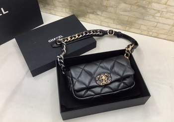 Replica Original Copy Chanel Ohanel 19 Chest Bag Black Sheepskin AS1163