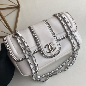 Replica New Replica Chanel Flap Bag Whtie With Chian
