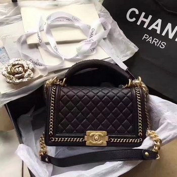 Replica Chanel Boy Chanel Black Handbag With Handle