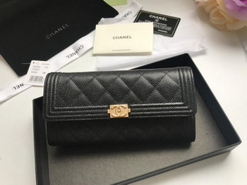 Replica Replica Chanel Long Flap Wallet Grained Calfskin Gold Tone Metal