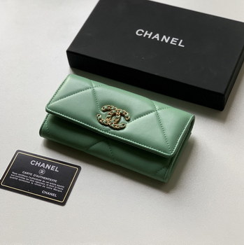 Replica Replica Chanel 19 Long Wallet Green AP0953