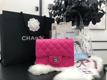 Replica Hot Sale Chanel Classic Flap Sheepskin Small Shoulder Bag 17cm Best Gift Replica Rose With Sliver