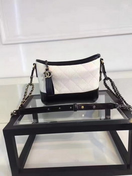 Replica Original Chanel Gabrielle Leather Hobo Bag White