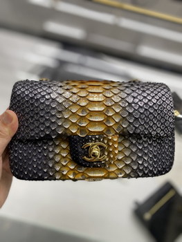 Replica 2022 New Python Chanel Classics Falp Shoulder Bag 20cm and 25cm 009