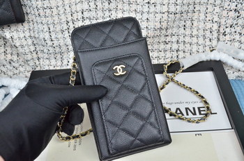 Replica Top Quality Chanel Ohane Phone Shoulder Bag with Gold Tone Metal 001