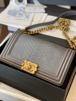 Replica Replica Boy Chanel Bag South African Python Skin with Imported Sheepskin 013