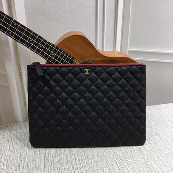 Replica Chanel A82545 Caviar Case Pouch Goatskin Gold Tone Metal