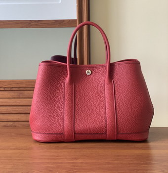 Replica Replica Hermes Garden Party 30cm Togo Leather Handbag Red With Silver
