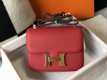 Replica Replica Hermes Constance Bag Epsom Leather Red Wiht Gold 19cm and 23cm