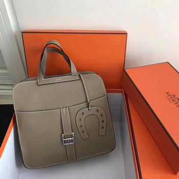 Replica Hermes Halzan 31cm Grey Swift Calfskin Bag