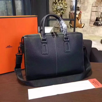 Replica Original Quality Hermes 802 2 Leather Men Briefcase Black