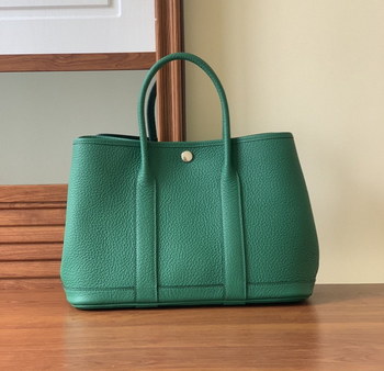 Replica Replica Hermes Garden Party 30cm Togo Leather Handbag Green With Silver