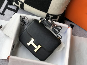 Replica Replica Hermes Constance Bag Epsom Leather Black Wiht Gold 19cm and 23cm