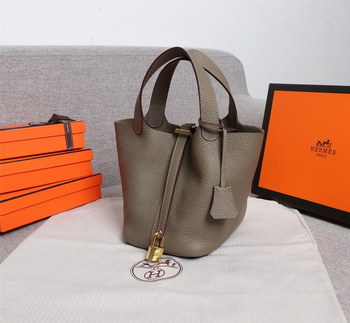 Replica Replica Hermes Picotin Lock Bag 18cm and 22cm Elephant Grey with Gold Hardware