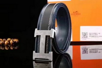 Replica Hermes Leather Reversible Black Belt With H Logo Buckle 003