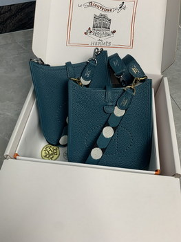 Replica Replica Hermes Evelyne Mini Bag 17cm Original Togo Leather Blue 1