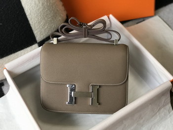 Replica Replica Hermes Constance Bag Epsom Leather Gray Wiht White Gold 19cm and 23cm