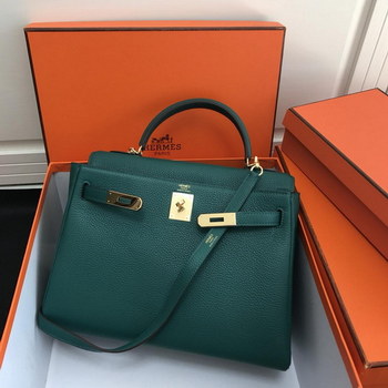 Replica Original Copy Hermes 25cm Kelly Bag Togo Leather Handbag Aqua Green