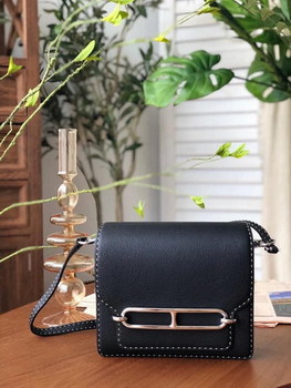 Replica Replica Hermes Roulis Mini 19cm Swift Calf Togo Leather Shoulder Bag Black