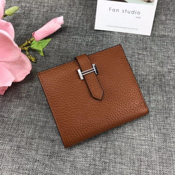 Replica Best Price H5120 Hermes Bearn Short Wallet in Epsom Calfskin Coffee