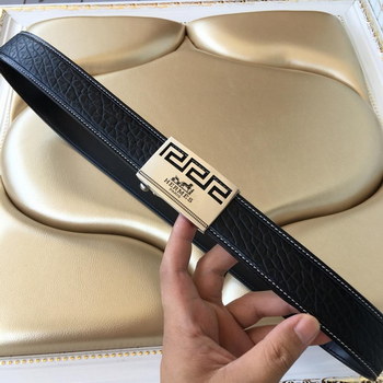 Replica Hermes Reversible Leather Men Belt With Silver Buckle 028