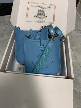 Replica Replica Hermes Evelyne Mini Bag 17cm Original Togo Leather Light Blue 1