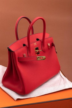 Replica Original Copy Hermes Birkin 35cm Handbag Red with Gold