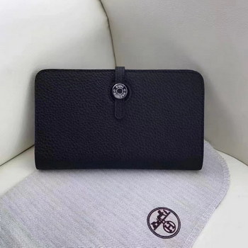Replica Hermes Dogon Compact Wallet Medium Black