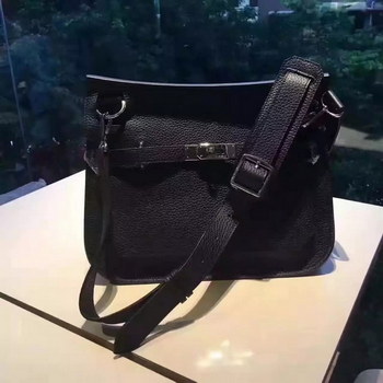 Replica Hermes Jypsiere Leather Shoulder Bag Black