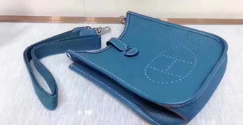 Replica Hermes Evelyne Mini Leather Bag Blue