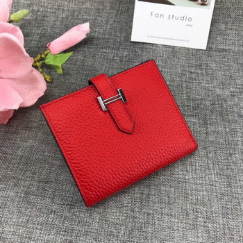 Replica Best Price H5120 Hermes Bearn Short Wallet in Epsom Calfskin Red