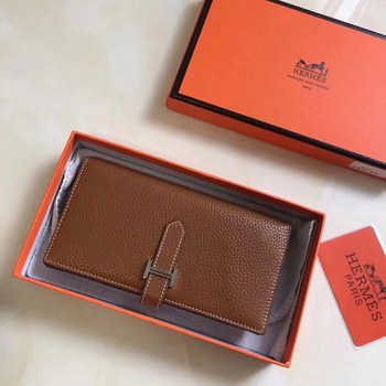 Replica Hermes Bearn Bifold Wallet Togo Leather Coffee