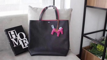 Replica Hermes Double Sens Large Shopping Bag With Black Pink