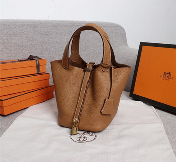 Replica Replica Hermes Picotin Lock Bag 18cm and 22cm Coffee with Gold Hardware