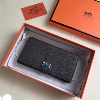 Replica Hermes Bearn Bifold Wallet Togo Leather Black