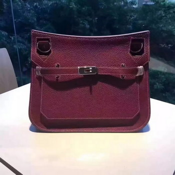 Replica Hermes Jypsiere Leather Shoulder Bag Dark Red