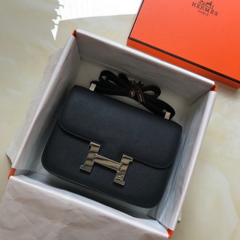 Replica Replica Hermes Constance Bag Epsom Leather Black Wiht White Gold 19cm and 23cm