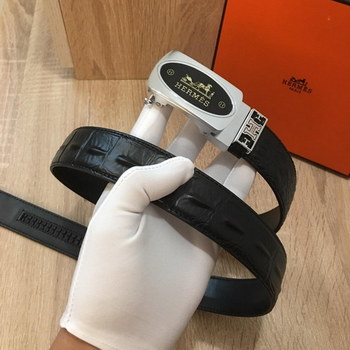 Replica Hermes Reversible Leather Men Belt With Silver Buckle 037