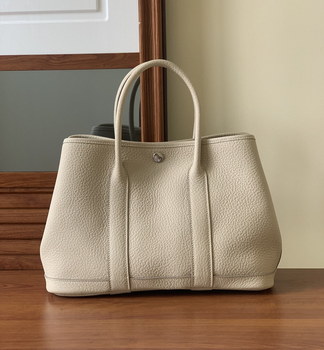 Replica Replica Hermes Garden Party 30cm Togo Leather Handbag Beige With Silver