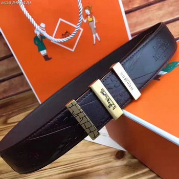 Replica Hermes Leather Reversible Black Belt With Gold Buckle 012