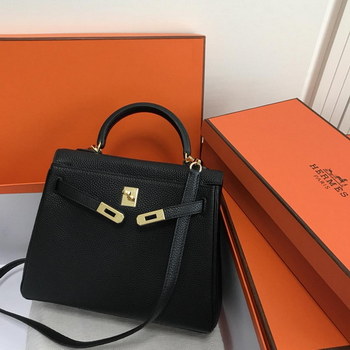 Replica Original Copy Hermes 25cm Kelly Bag Togo Leather Handbag Black