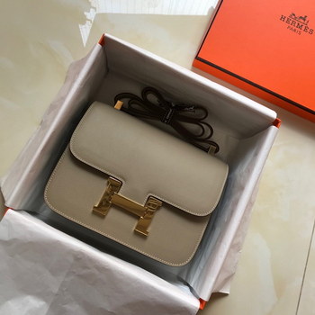 Replica Replica Hermes Constance Bag Epsom Leather Light Gray Wiht Gold 19cm and 23cm