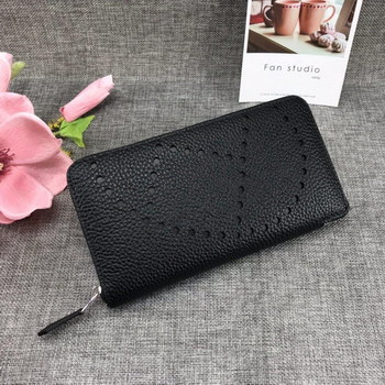 Replica Best Price Hermes H505 Long Punching H Women Wallet Black
